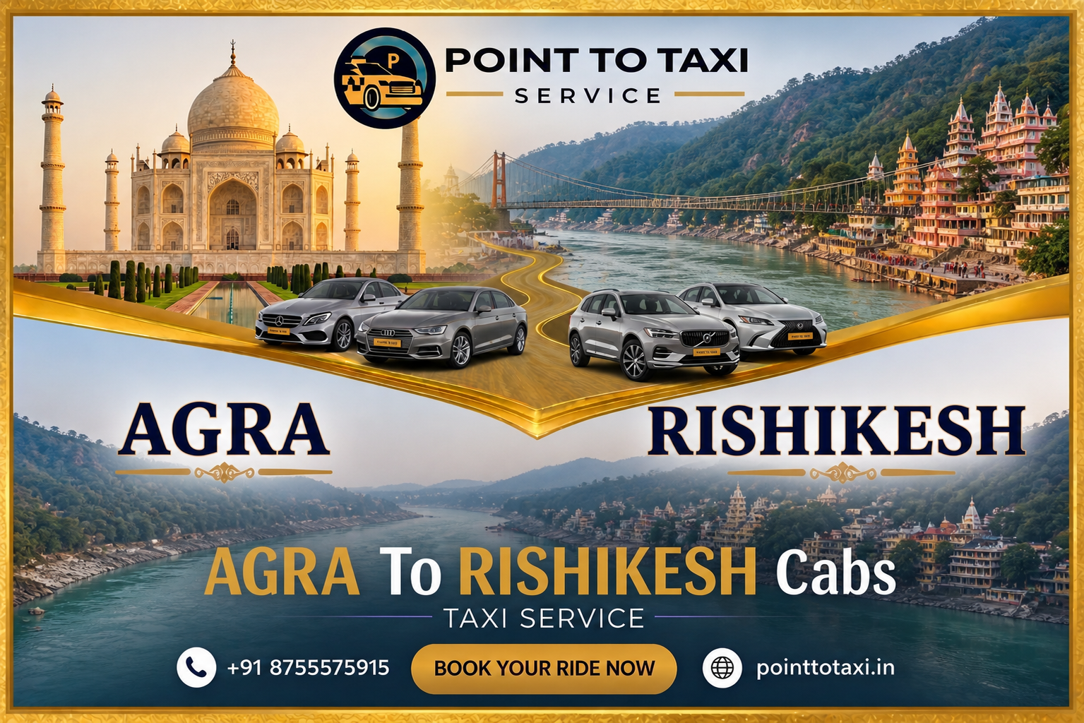 Agra to Rishikesh Taxi Service